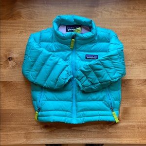 Teal Patagonia Puffer Jacket, 12-18 mo
